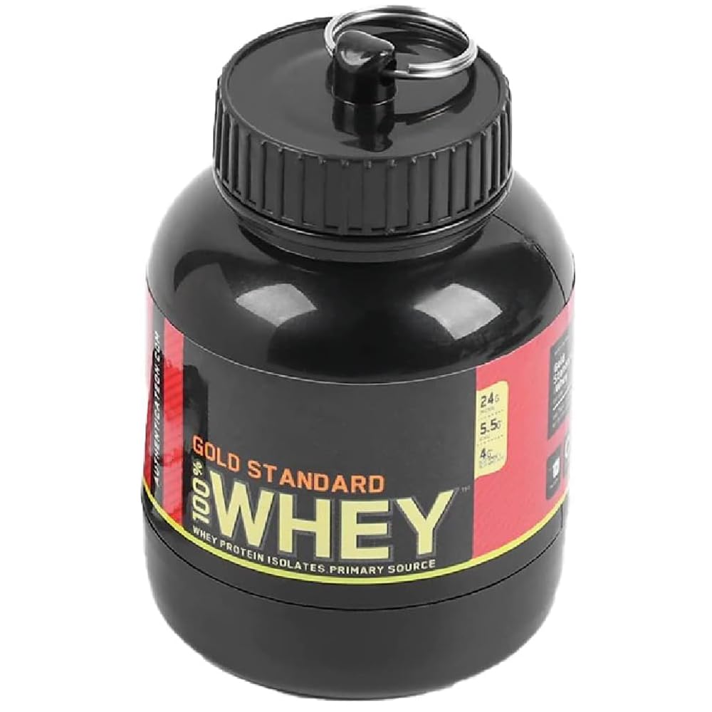 UNITED IMPORTS Protein Powder and Supplement Funnel Keychain - Protein Powder Container with Durable Key-Chain Portable to-Go Container for The Gym Workouts Fitness and Travel Black (1Pack)