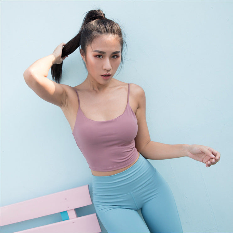 Backless Gym Tank Top with Straps