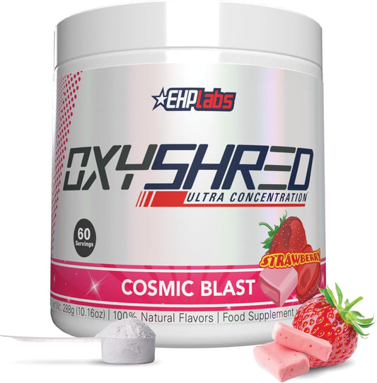 EHP Labs OxyShred Pre Workout Powder - Preworkout Powder with L Glutamine & Acetyl L Carnitine Energy Boost Drink - Cosmic Blast 60 Servings